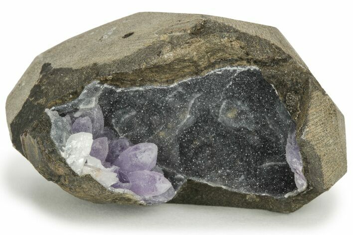 Amethyst Crystals on Sparkling Quartz Chalcedony - India #220123